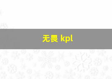 无畏 kpl